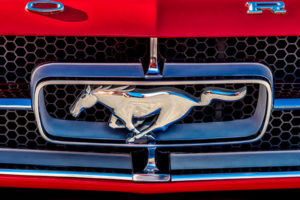 classic, car, automobile, Mustang, grill, logo, emblem